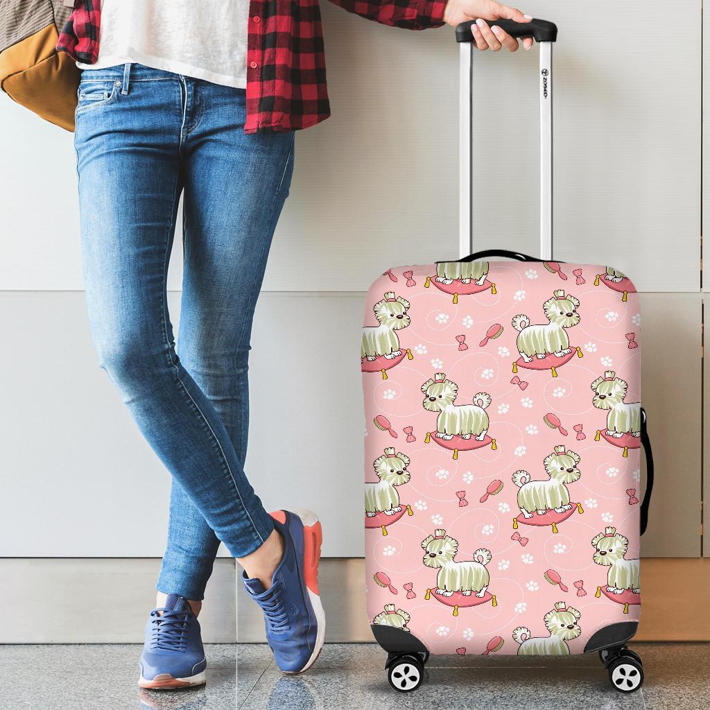 Bichon Frise Dog Pattern Print Luggage Cover Protector-grizzshop