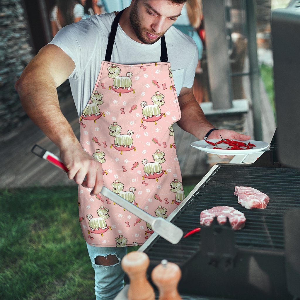 Bichon Frise Dog Pattern Print Men's Apron-grizzshop