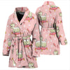 Bichon Frise Dog Pattern Print Women Long Robe-grizzshop