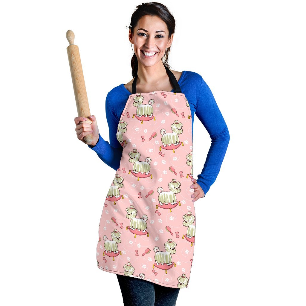 Bichon Frise Dog Pattern Print Women's Apron-grizzshop