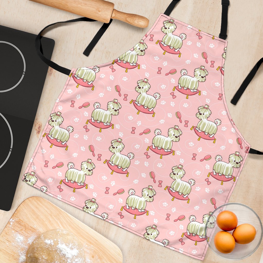 Bichon Frise Dog Pattern Print Women's Apron-grizzshop