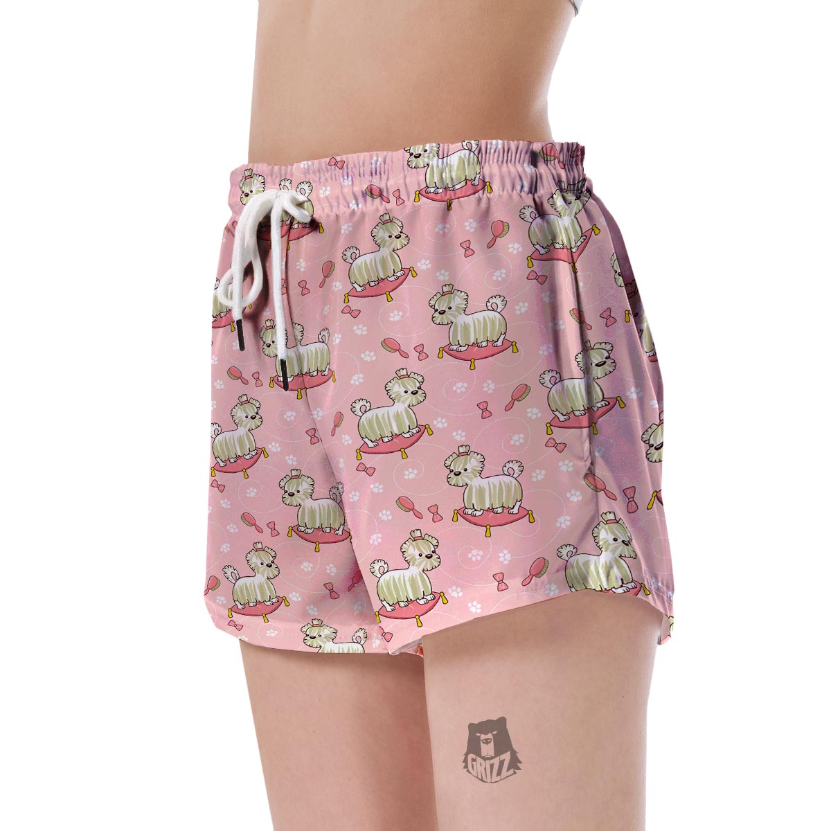 Bichon Frise Dog Pattern Print Women's Shorts-grizzshop