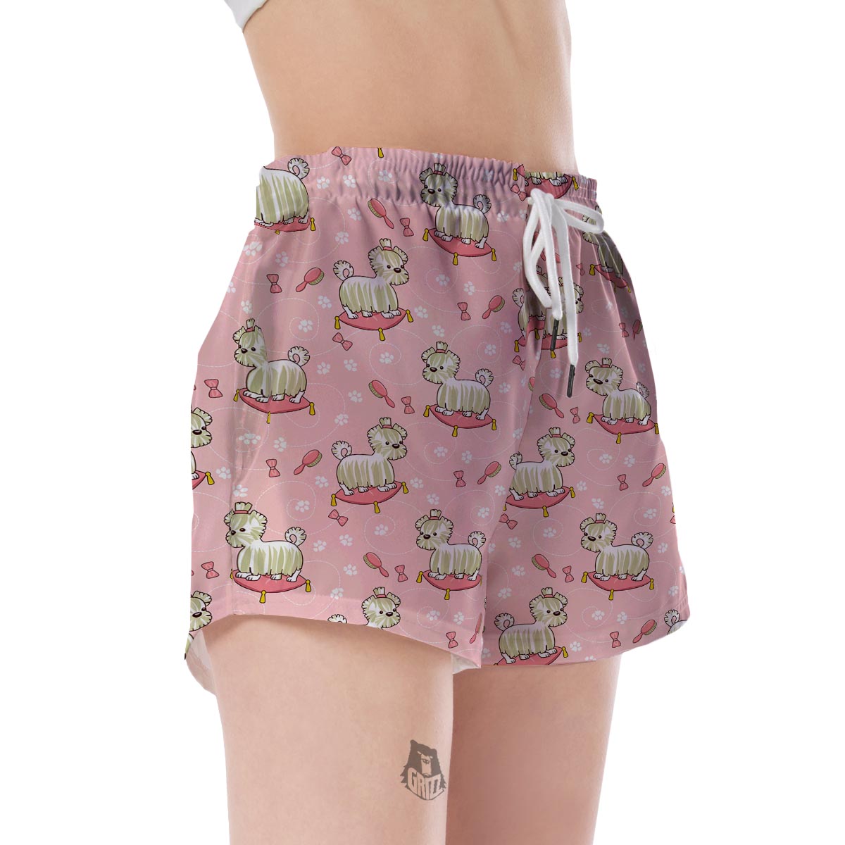 Bichon Frise Dog Pattern Print Women's Shorts-grizzshop