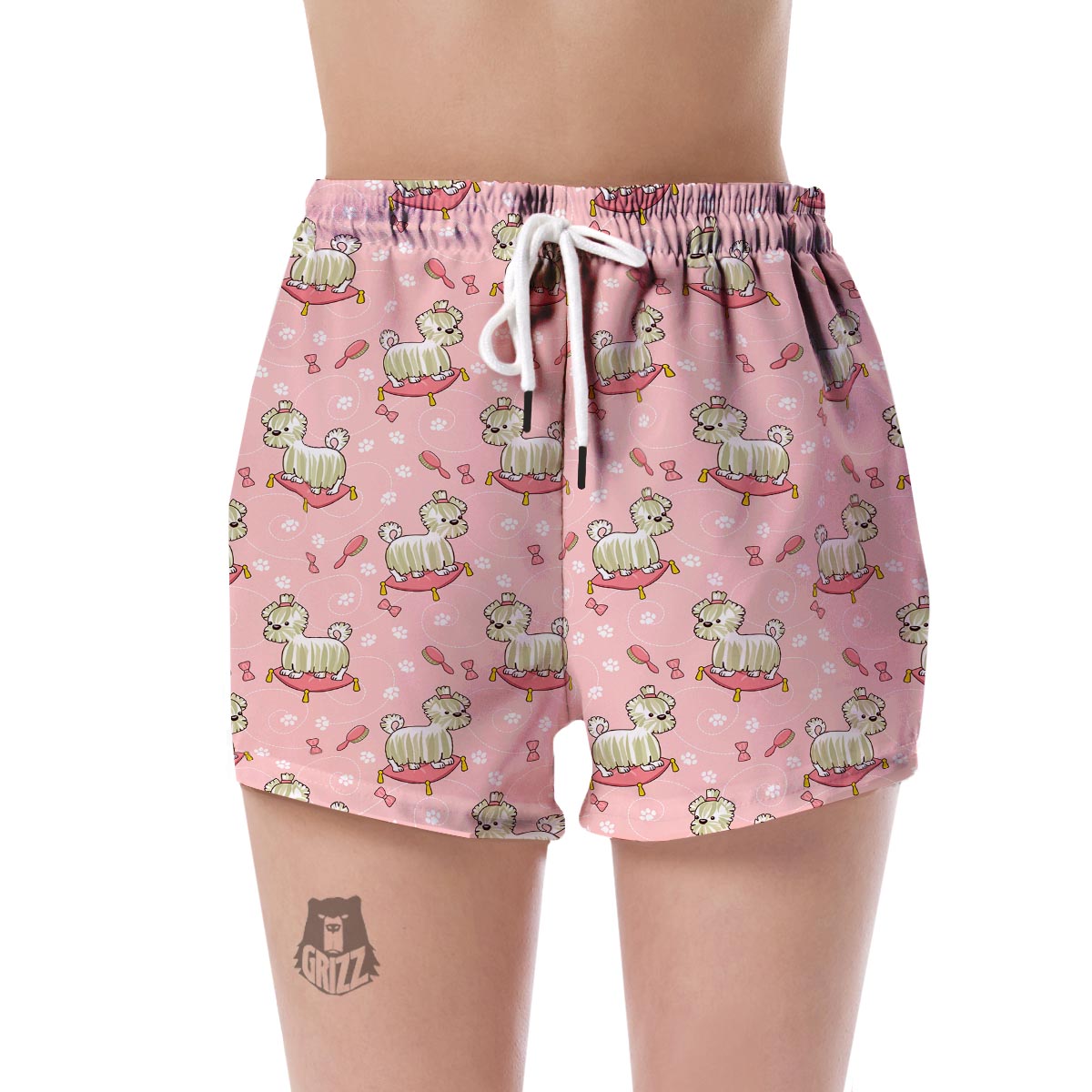 Bichon Frise Dog Pattern Print Women's Shorts-grizzshop