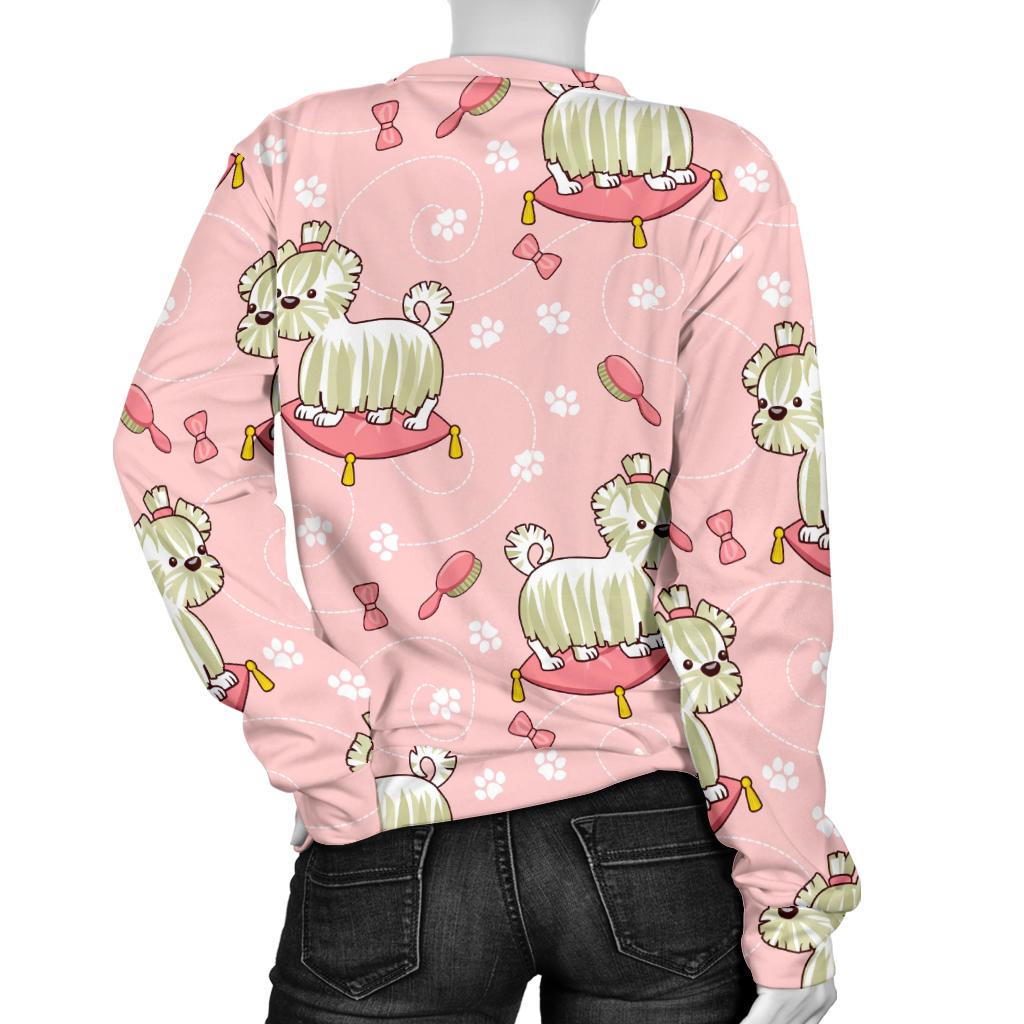 Bichon Frise Dog Pattern Print Women's Sweatshirt-grizzshop