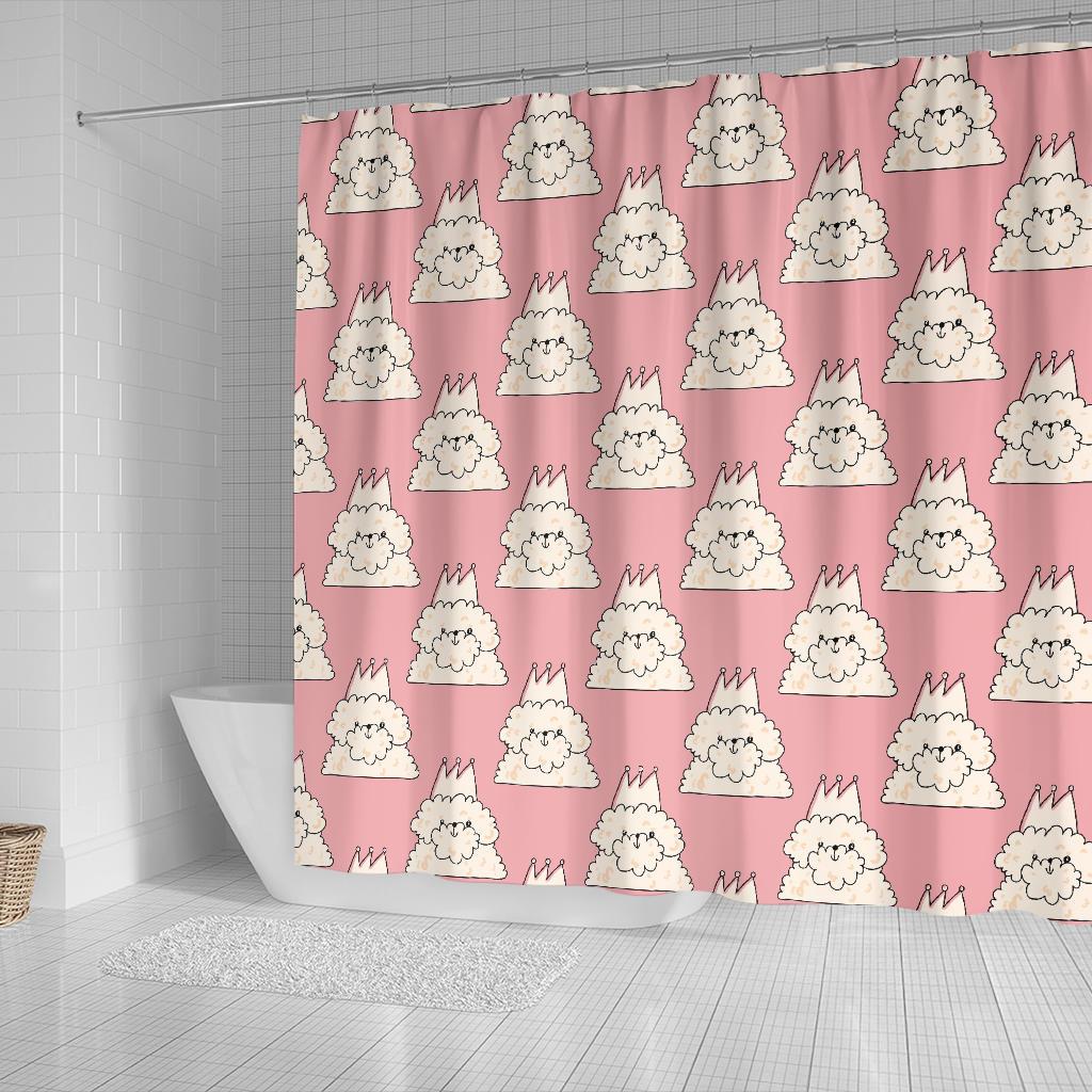 Bichon Frise Dog Print Pattern Bathroom Shower Curtain-grizzshop