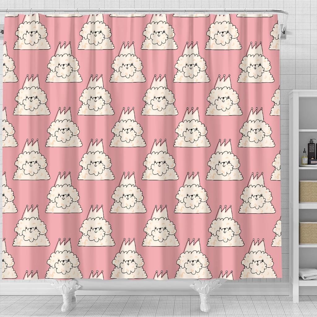 Bichon Frise Dog Print Pattern Bathroom Shower Curtain-grizzshop