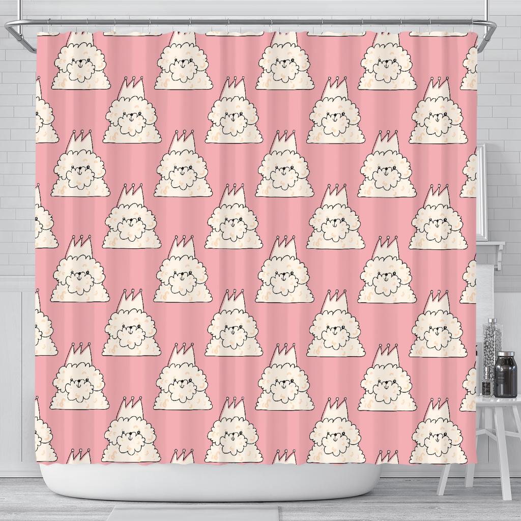 Bichon Frise Dog Print Pattern Bathroom Shower Curtain-grizzshop