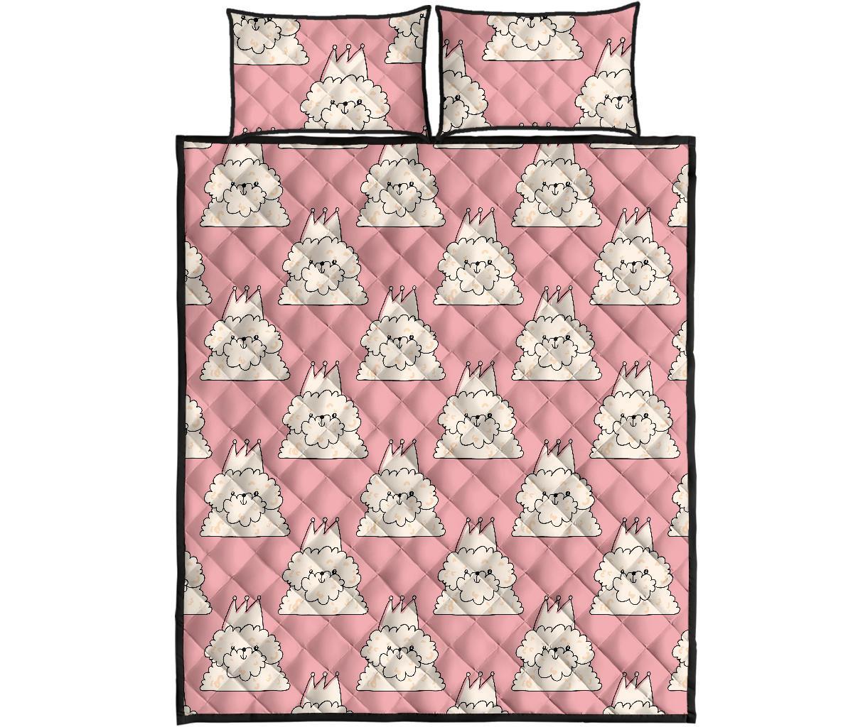 Bichon Frise Dog Print Pattern Bed Set Quilt-grizzshop