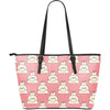 Bichon Frise Dog Print Pattern Leather Tote Bag-grizzshop