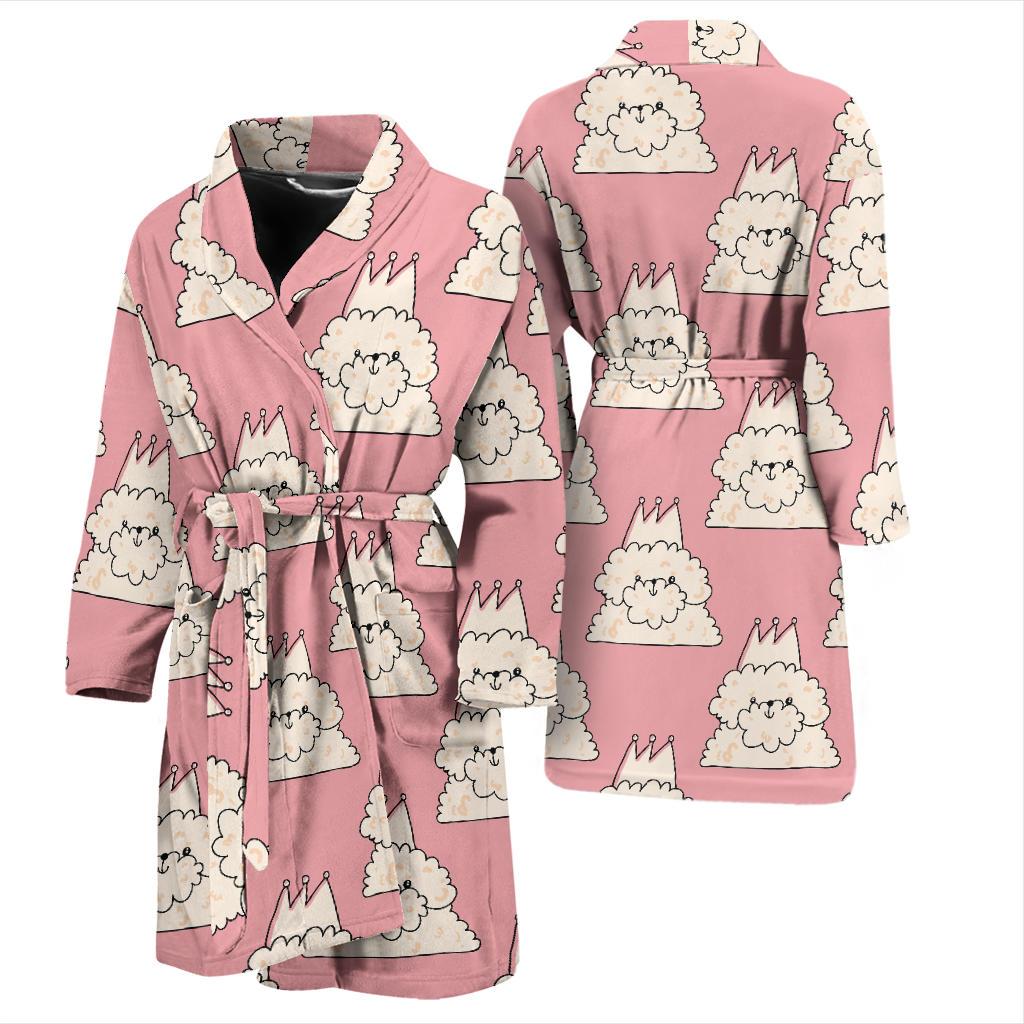 Bichon Frise Dog Print Pattern Men Long Robe-grizzshop