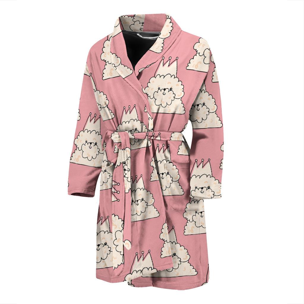 Bichon Frise Dog Print Pattern Men Long Robe-grizzshop