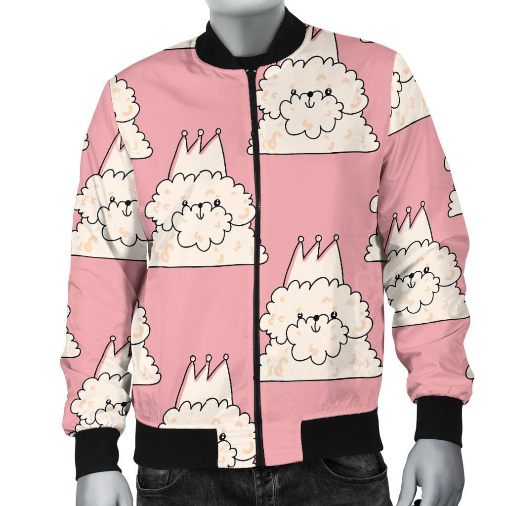 Bichon Frise Dog Print Pattern Men's Bomber Jacket-grizzshop