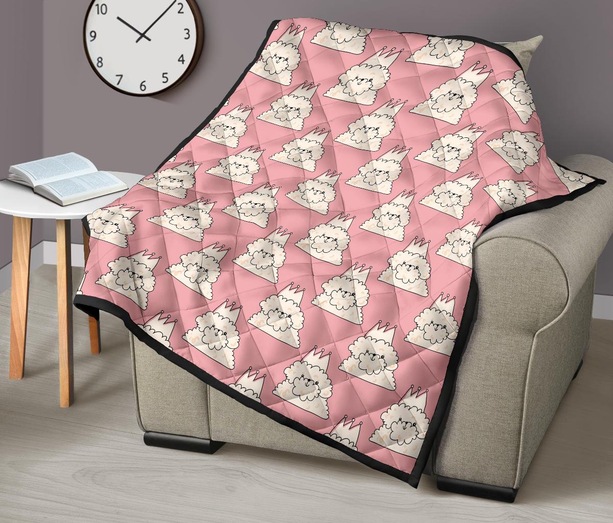 Bichon Frise Dog Print Pattern Quilt-grizzshop