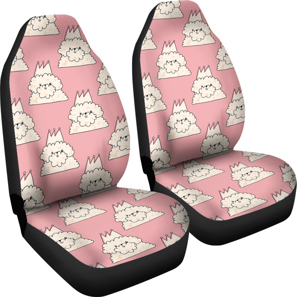 Bichon Frise Dog Print Pattern Universal Fit Car Seat Covers-grizzshop