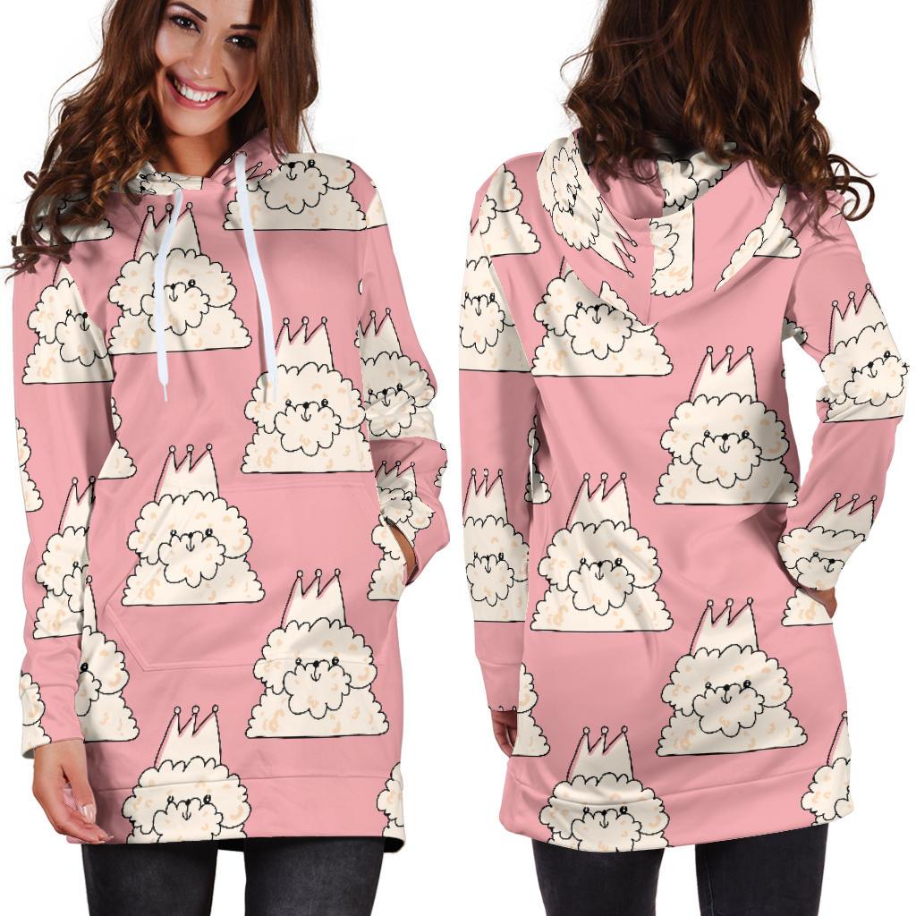 Bichon Frise Dog Print Pattern Women Hoodie Dress-grizzshop