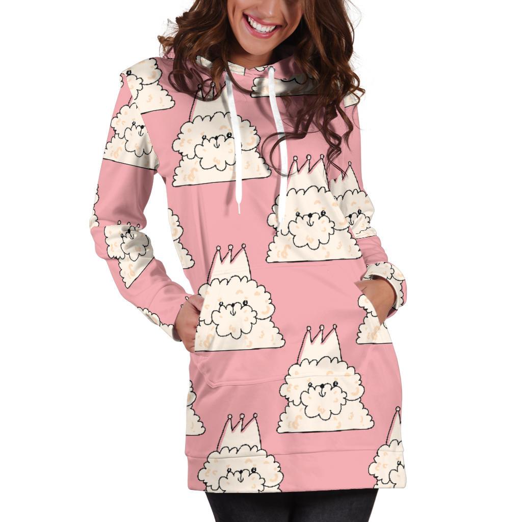 Bichon Frise Dog Print Pattern Women Hoodie Dress-grizzshop
