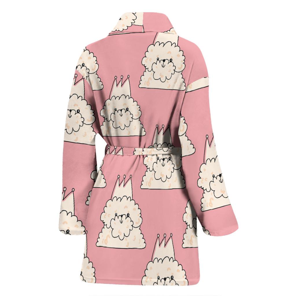 Bichon Frise Dog Print Pattern Women Long Robe-grizzshop