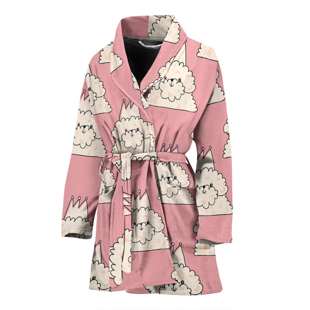 Bichon Frise Dog Print Pattern Women Long Robe-grizzshop