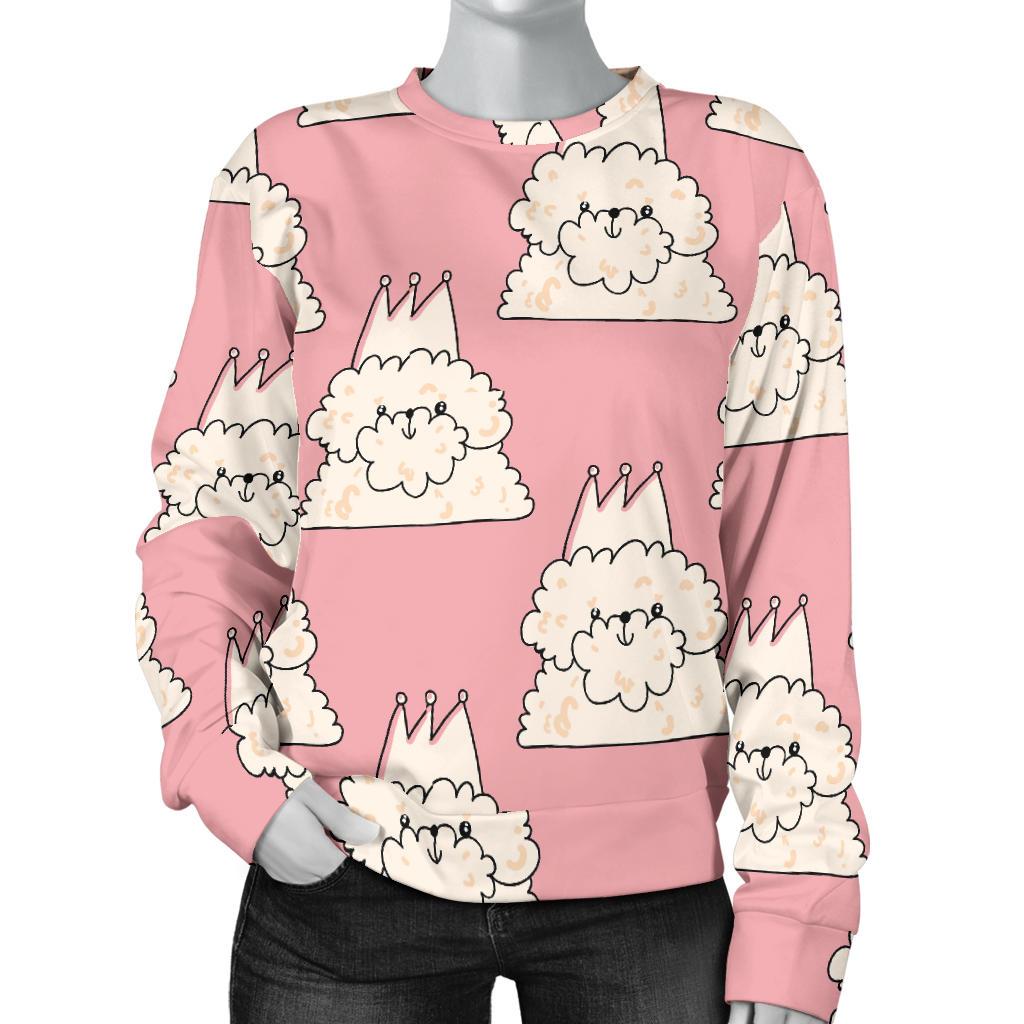 Bichon Frise Dog Print Pattern Women's Sweatshirt-grizzshop