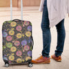 Bicycle Floral Pattern Print Luggage Cover Protector-grizzshop