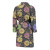 Bicycle Floral Pattern Print Men Long Robe-grizzshop