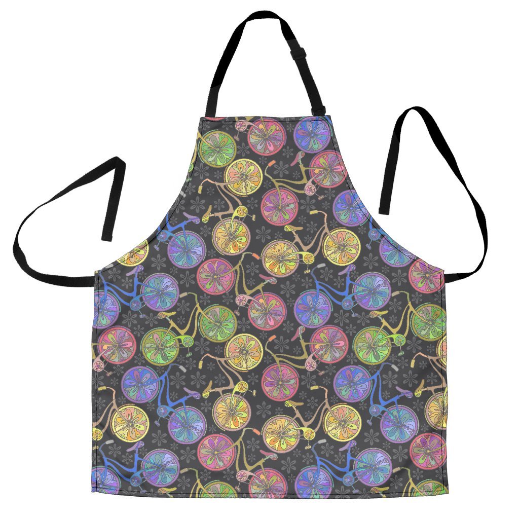 Bicycle Floral Pattern Print Men's Apron-grizzshop