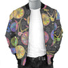 Bicycle Floral Pattern Print Men's Bomber Jacket-grizzshop