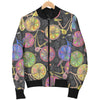 Bicycle Floral Pattern Print Men's Bomber Jacket-grizzshop