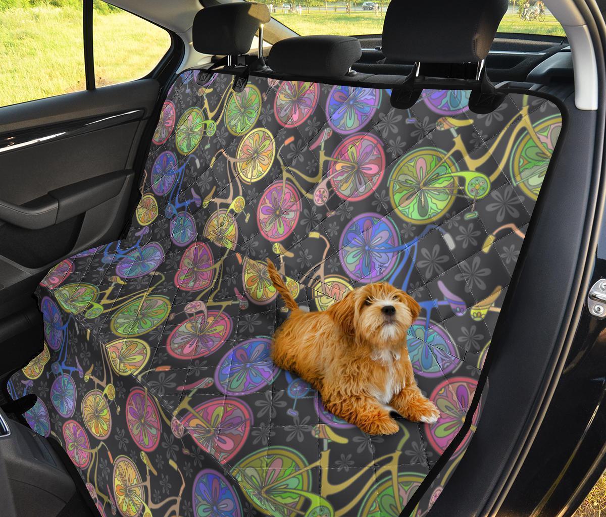 Bicycle Floral Pattern Print Pet Car Seat Cover-grizzshop