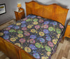 Bicycle Floral Pattern Print Quilt-grizzshop