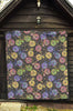 Bicycle Floral Pattern Print Quilt-grizzshop