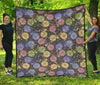 Bicycle Floral Pattern Print Quilt-grizzshop