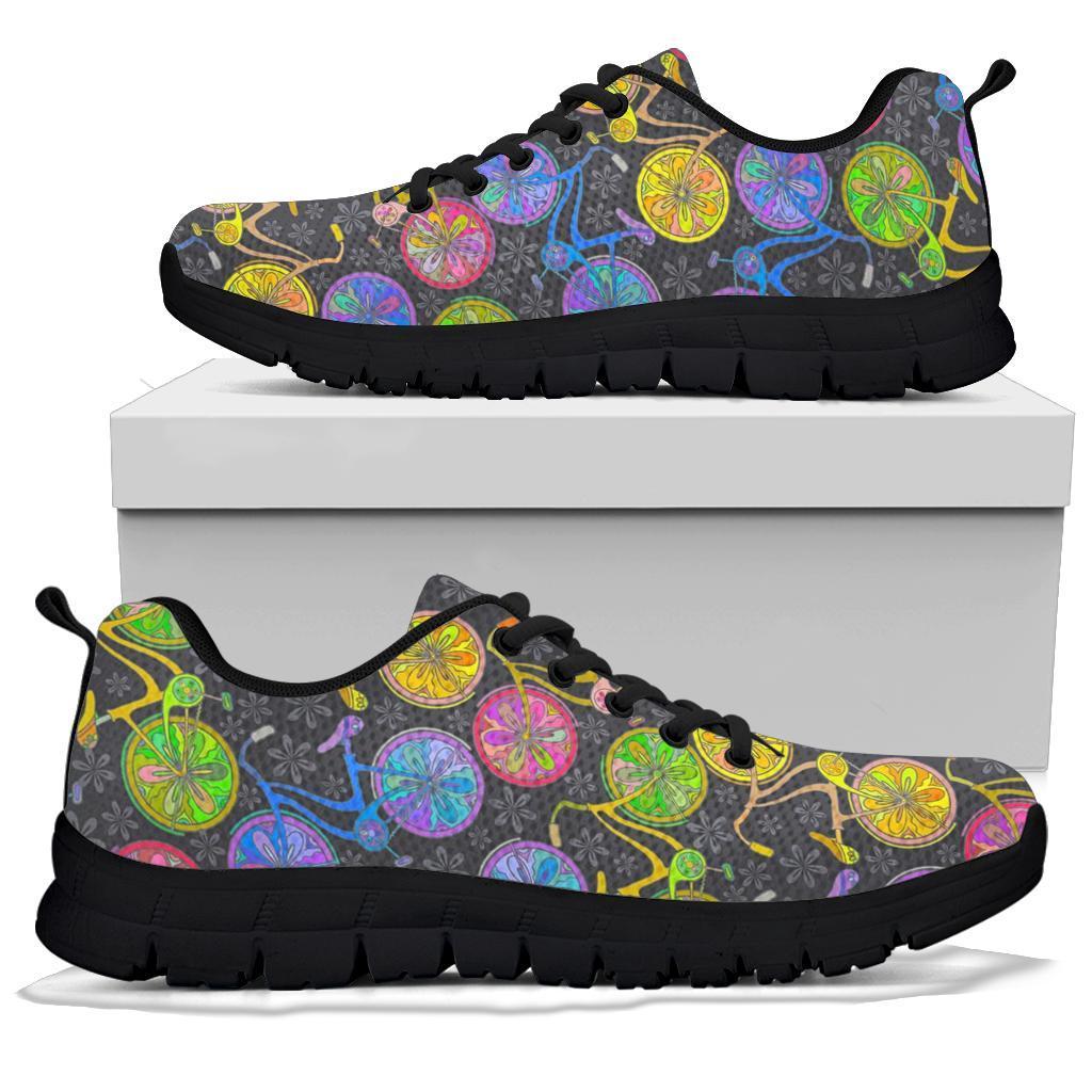 Bicycle Floral Pattern Print Sneaker Shoes For Men Women-grizzshop