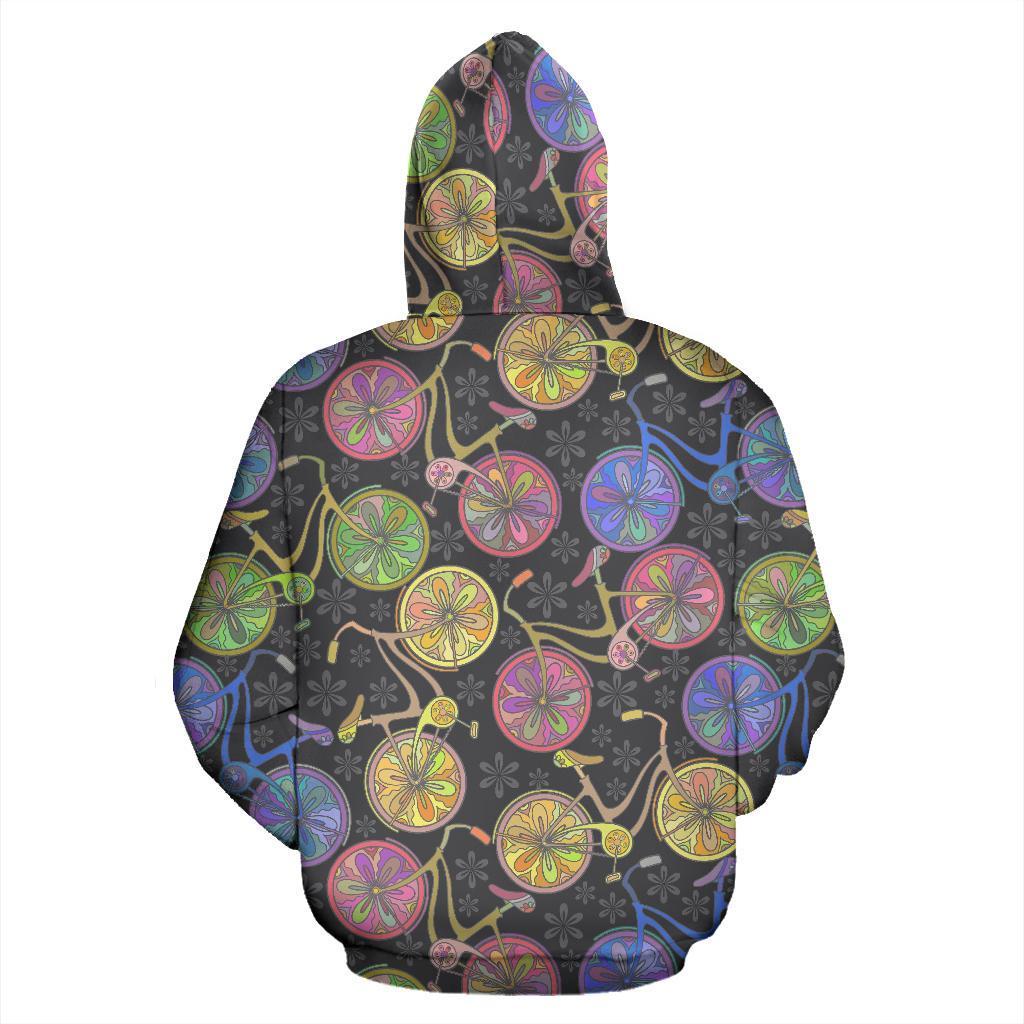 Bicycle Floral Pattern Print Women Men Pullover Hoodie-grizzshop