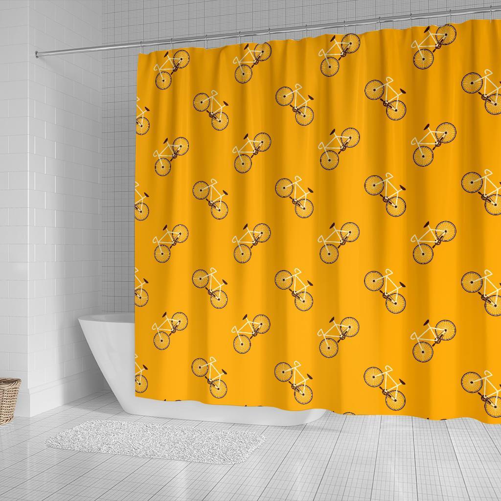 Bicycle Pattern Print Bathroom Shower Curtain-grizzshop