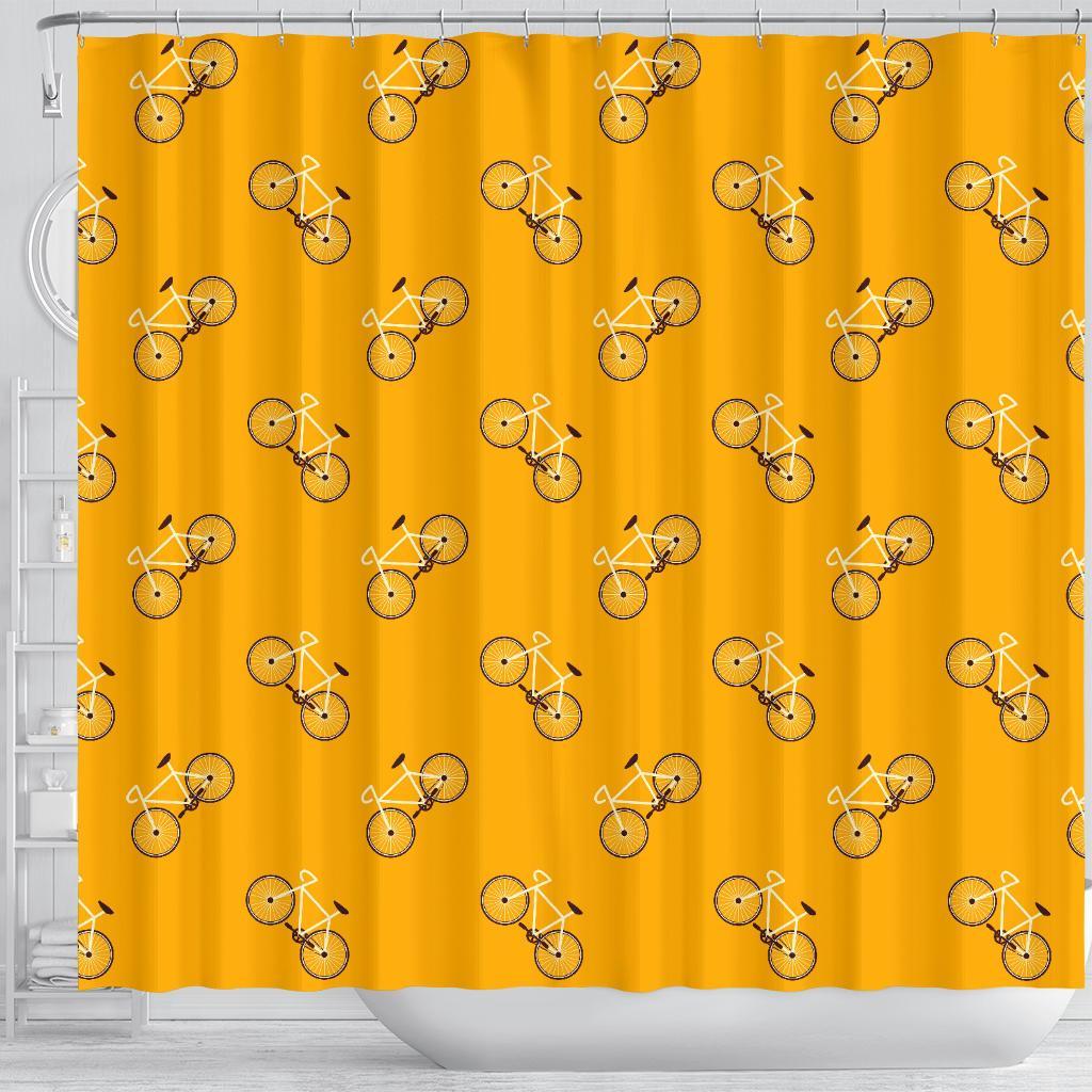 Bicycle Pattern Print Bathroom Shower Curtain-grizzshop