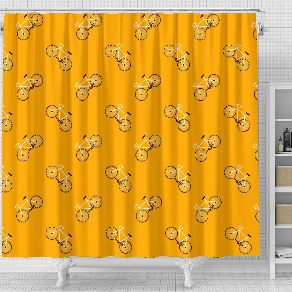 Bicycle Pattern Print Bathroom Shower Curtain-grizzshop