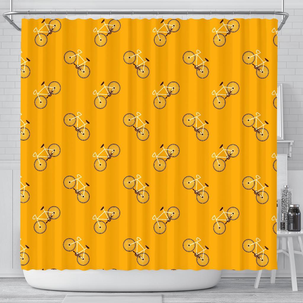 Bicycle Pattern Print Bathroom Shower Curtain-grizzshop