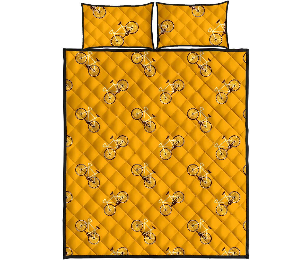 Bicycle Pattern Print Bed Set Quilt-grizzshop