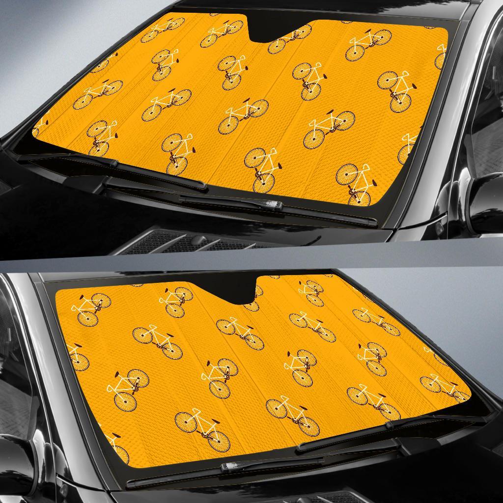 Bicycle Pattern Print Car Sun Shade-grizzshop