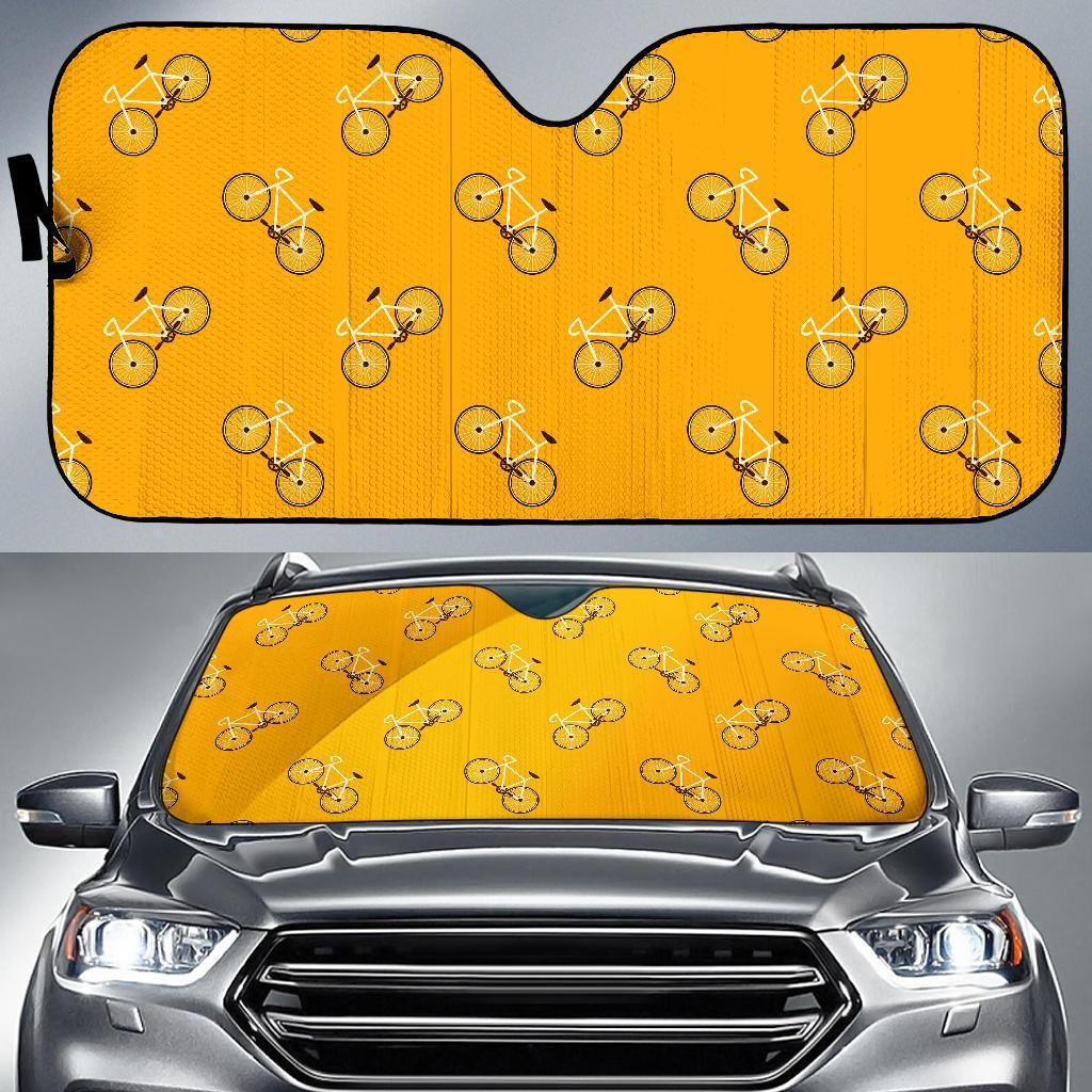 Bicycle Pattern Print Car Sun Shade-grizzshop