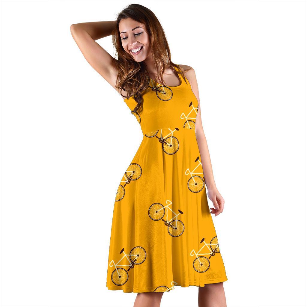 Bicycle Pattern Print Dress-grizzshop