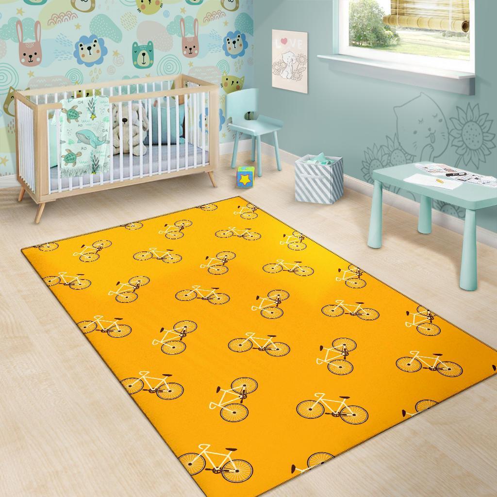 Bicycle Pattern Print Floor Mat-grizzshop