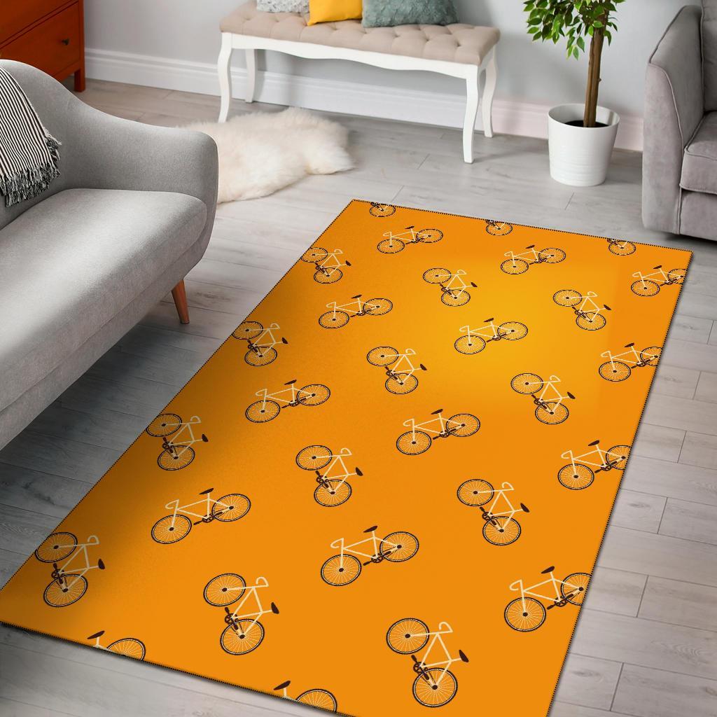Bicycle Pattern Print Floor Mat-grizzshop