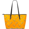 Bicycle Pattern Print Leather Tote Bag-grizzshop