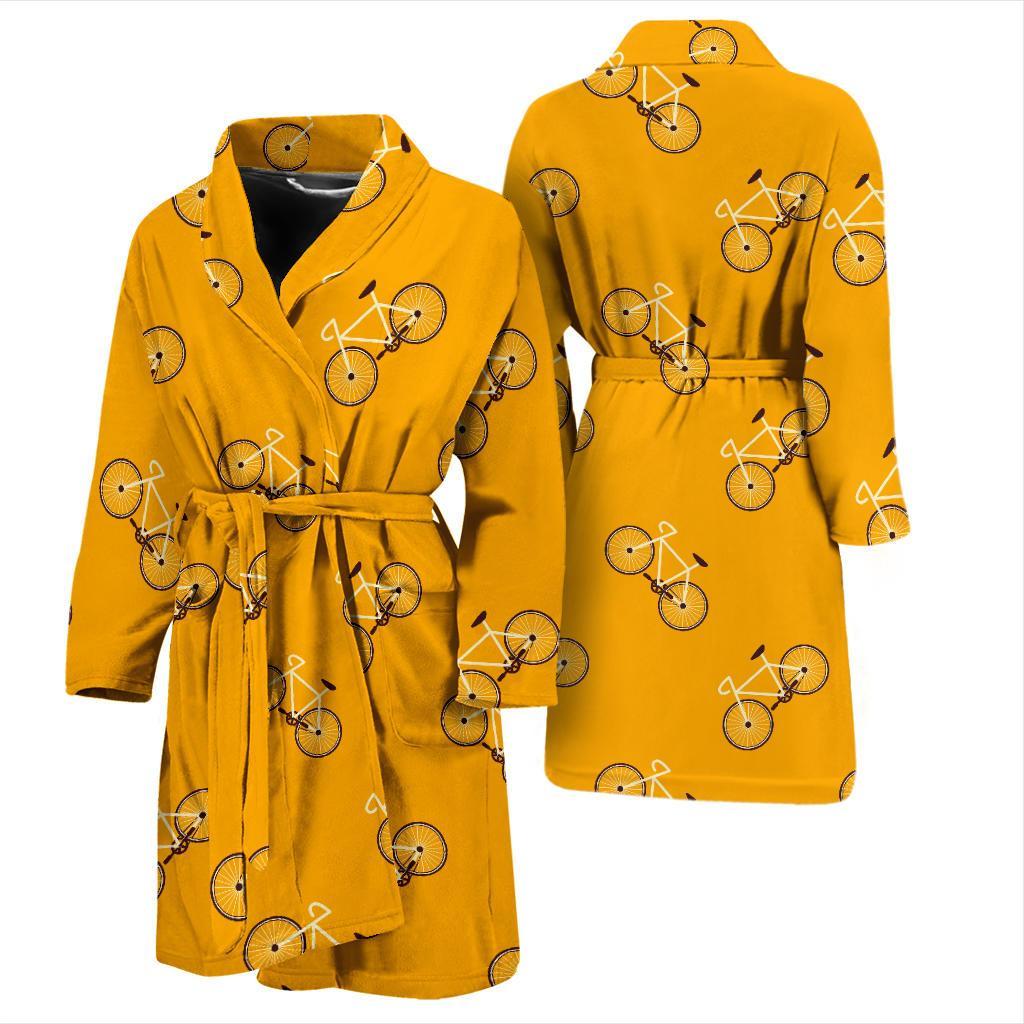 Bicycle Pattern Print Men Long Robe-grizzshop