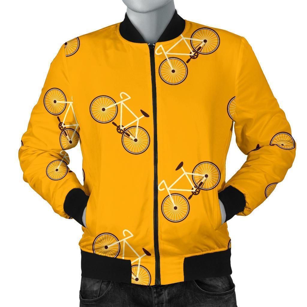 Bicycle Pattern Print Men's Bomber Jacket-grizzshop