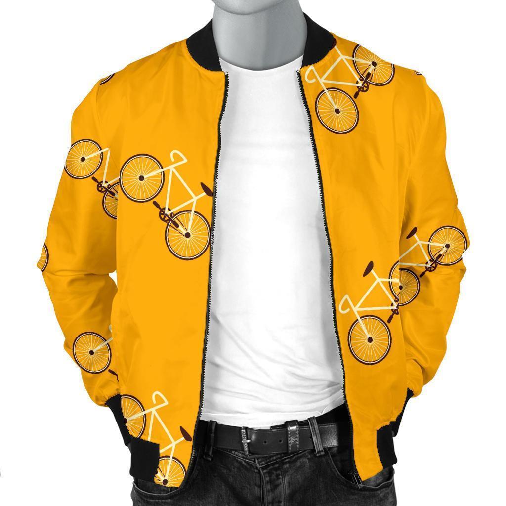 Bicycle Pattern Print Men's Bomber Jacket-grizzshop