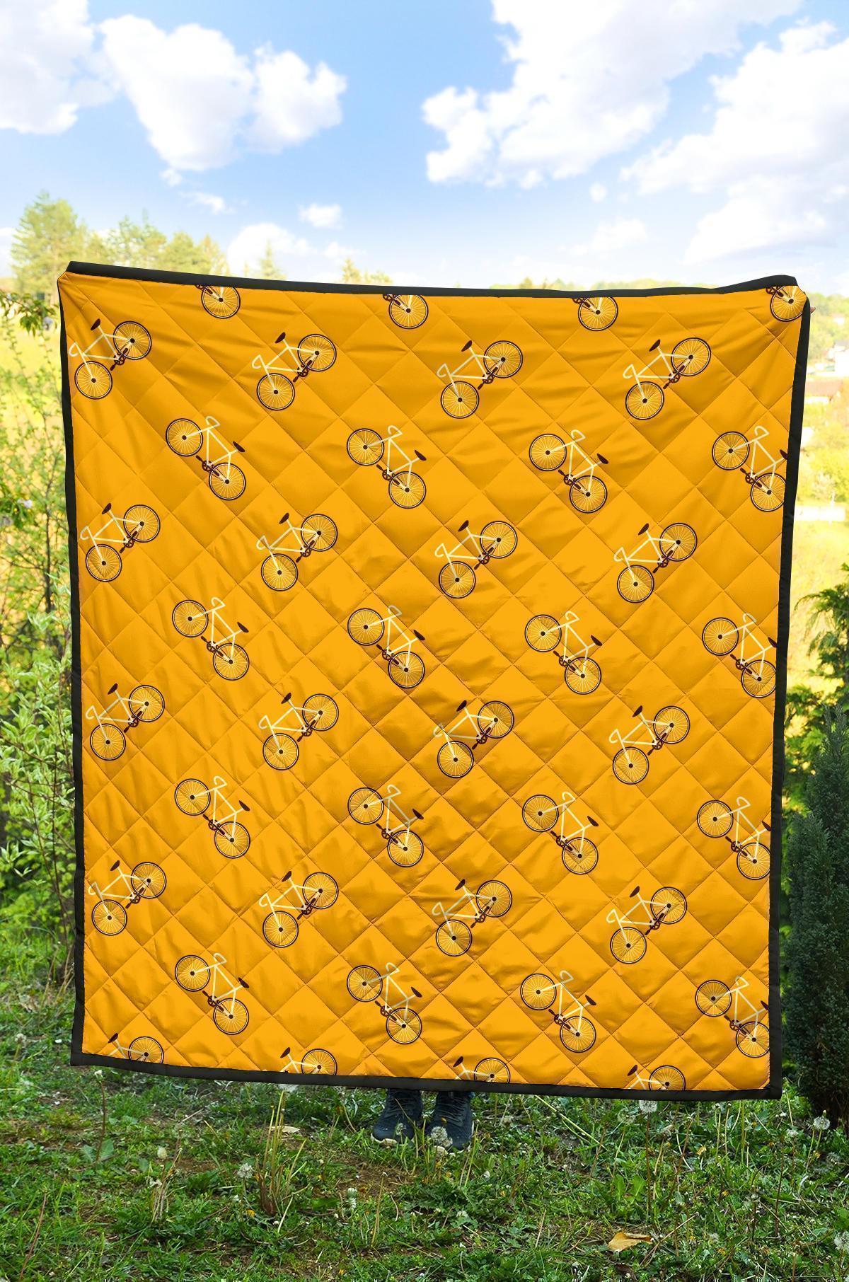 Bicycle Pattern Print Quilt-grizzshop